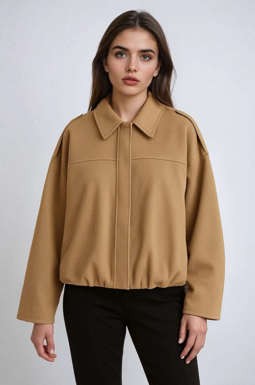 Essential Kort Oversize Jakke med Ballonærmer