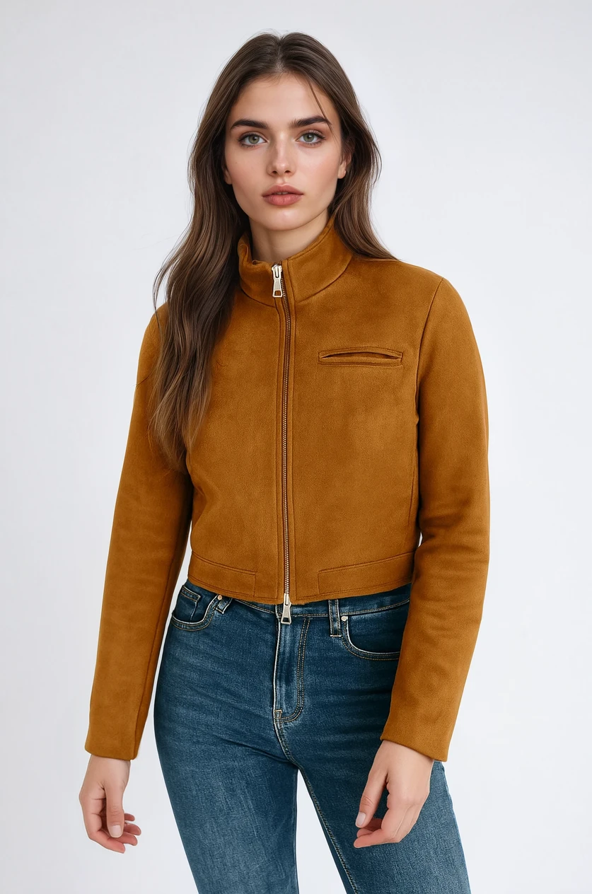 Essential Kort Jakke med Mao Krave