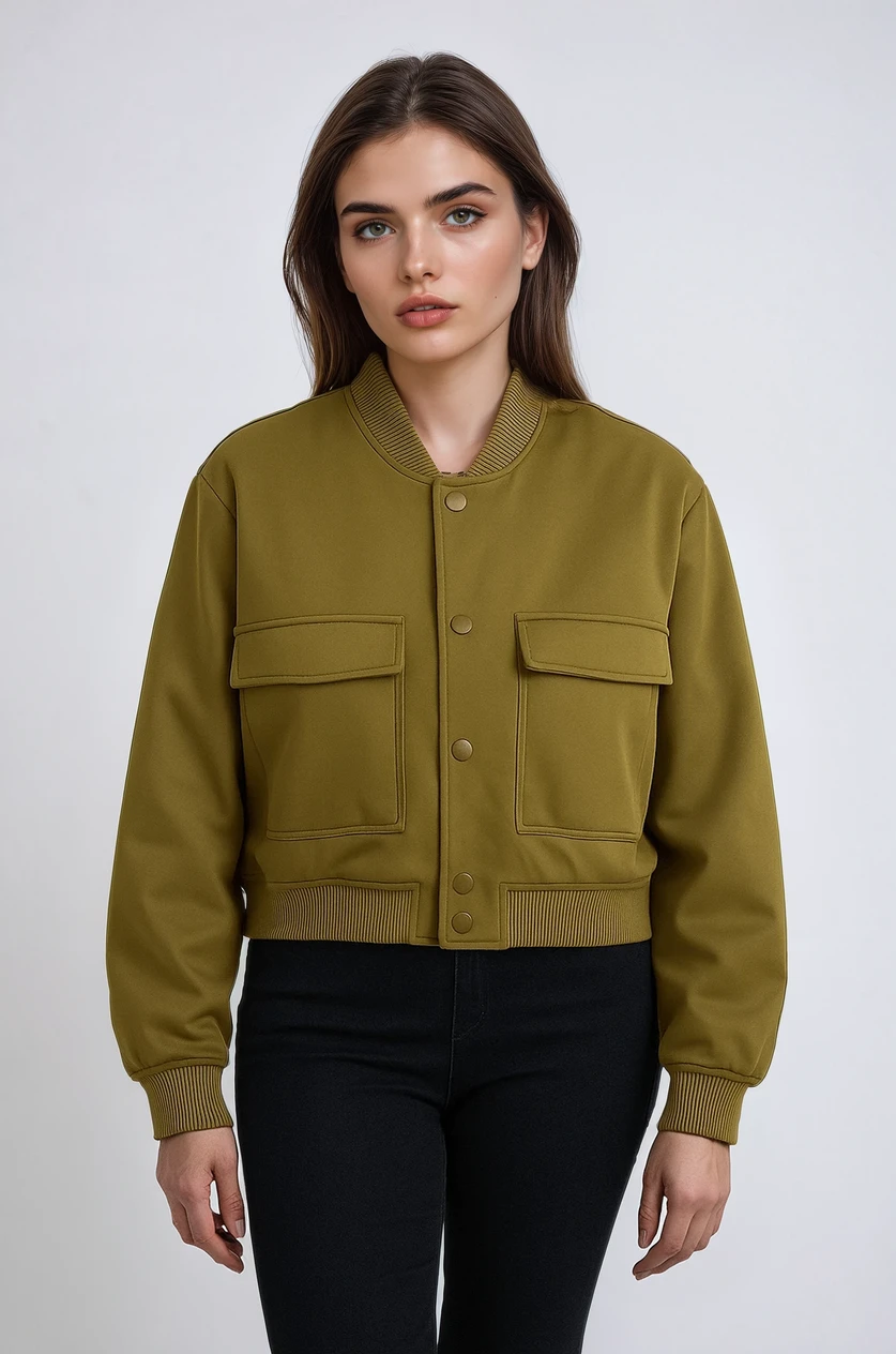 Essential Blouson Jakke med Lommer og Knaplukning