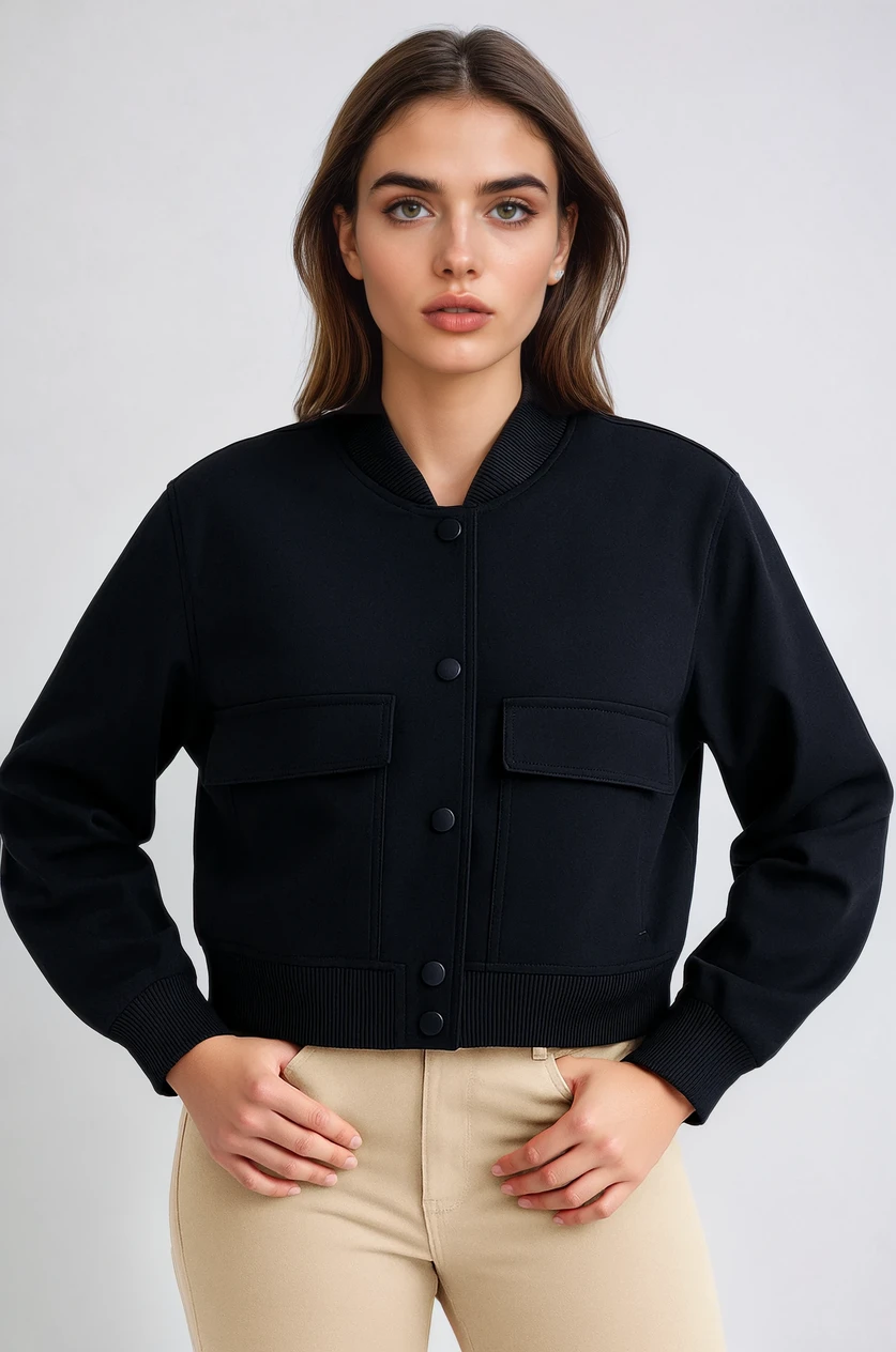 Essential Blouson Jakke med Lommer og Knaplukning