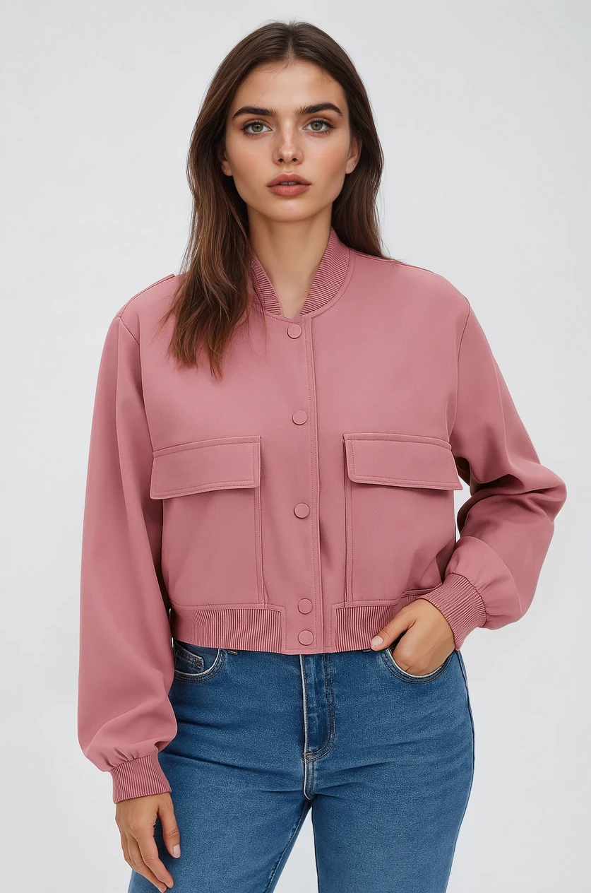 Essential Blouson Jakke med Lommer og Knaplukning