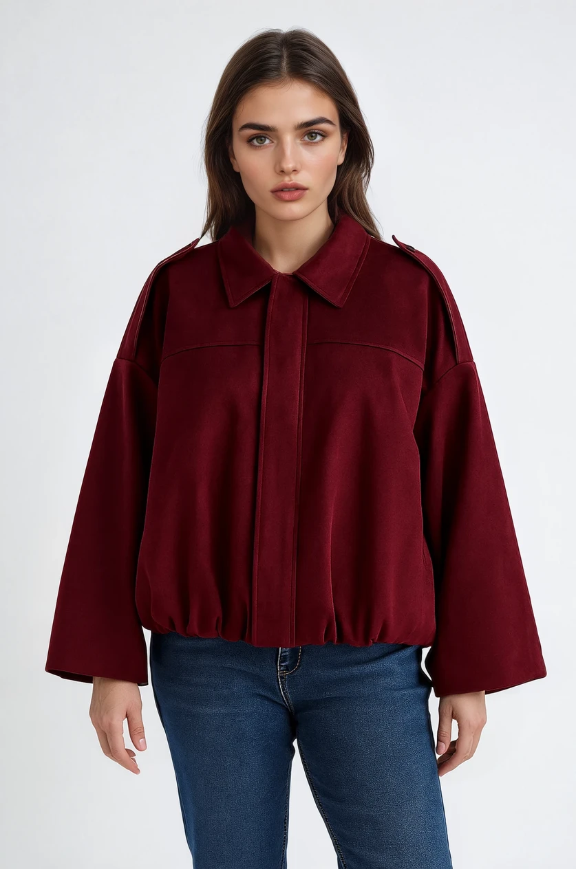 Essential Kort Oversize Jakke med Ballonærmer