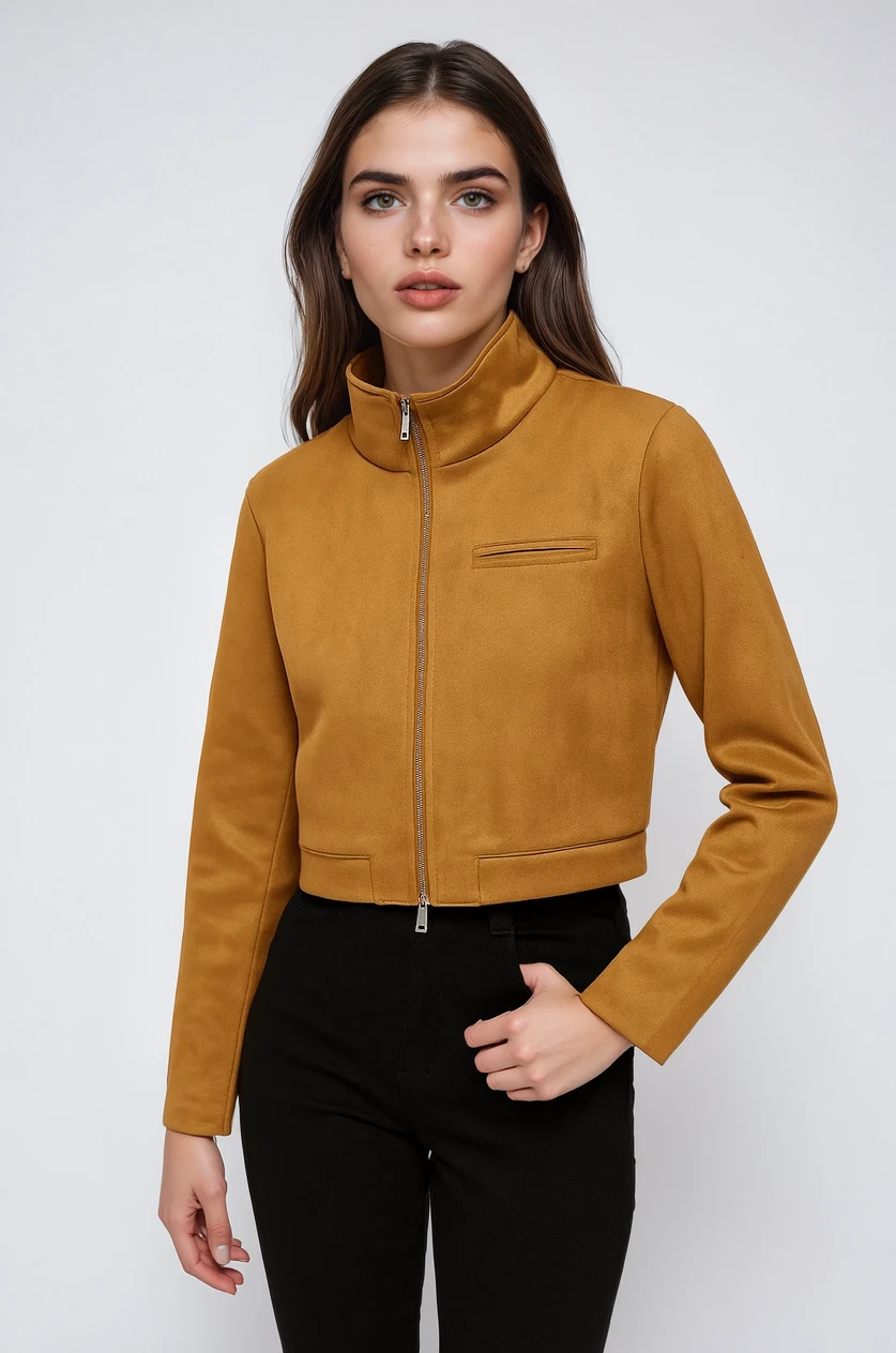 Essential Kort Jakke med Mao Krave