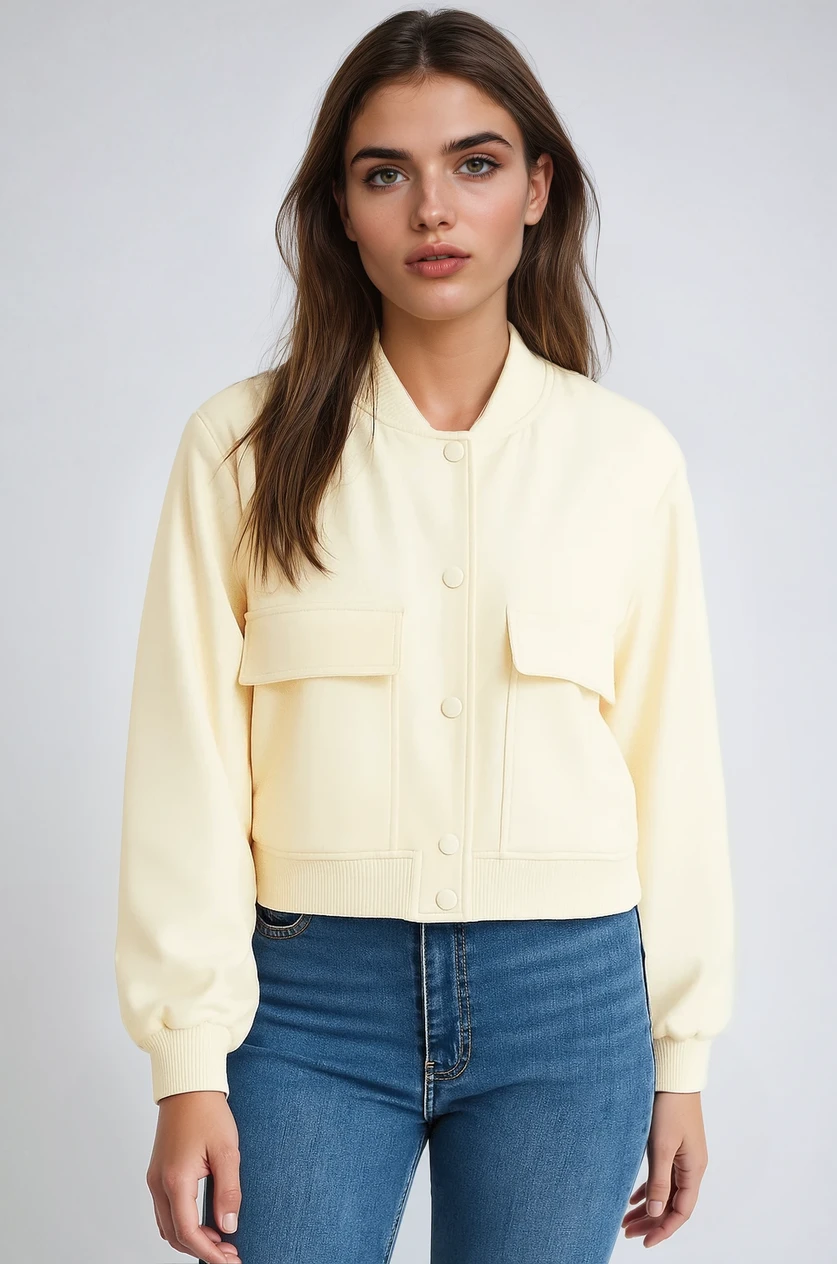 Essential Blouson Jakke med Lommer og Knaplukning